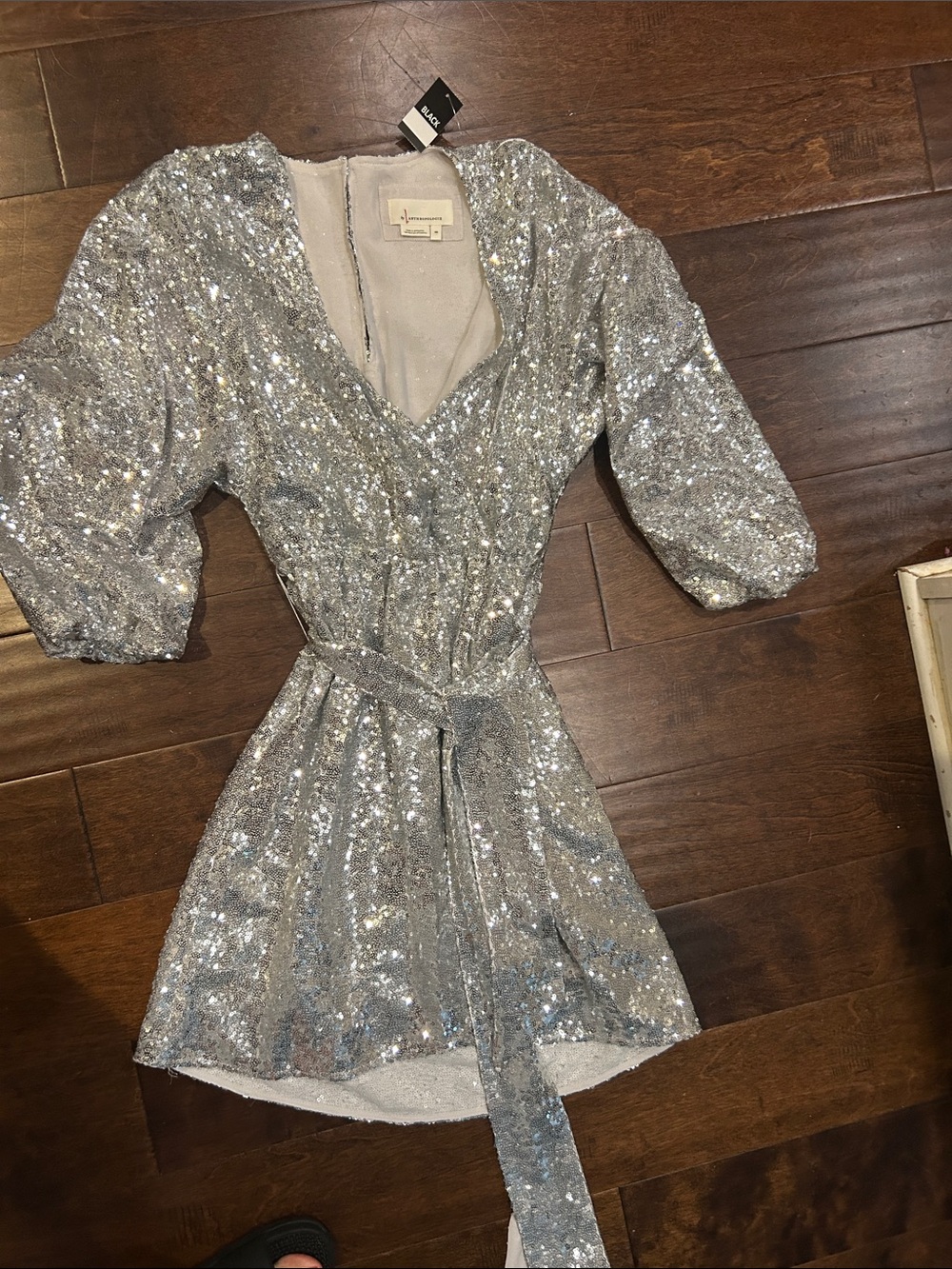 Anthropologie Silver Sequin Dress  romper